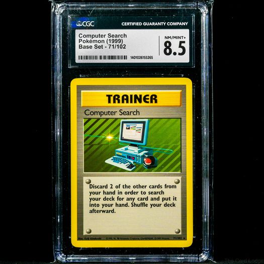 Computer Search 71/102 CGC 8.5 NM/Mint+ Graded Non Holo Rare Trainer WOTC Base Set 1999 Pokemon Card Vintage