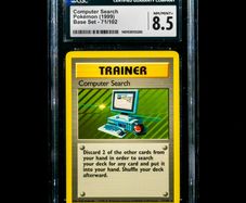 Computer Search 71/102 CGC 8.5 NM/Mint+ Graded Non Holo Rare Trainer WOTC Base Set 1999 Pokemon Card Vintage