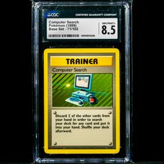 Computer Search 71/102 CGC 8.5 NM/Mint+ Graded Non Holo Rare Trainer WOTC Base Set 1999 Pokemon Card Vintage