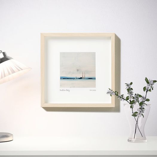 Dublin Bay print in 25cm sq frame, by artist Helen Mathews