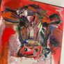 Framed Original Abstract Painting of Cow  Original Gift Image 9
