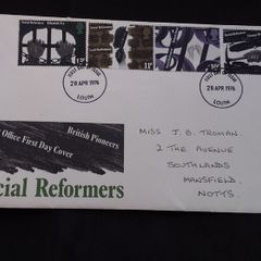 Great Britain Stamps : Social Reformers - British Pioneers , First Day Cover , 1976