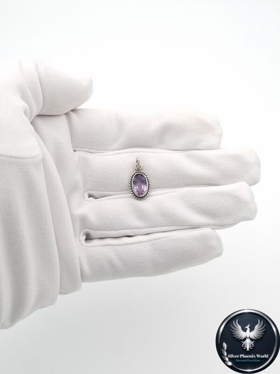 925 Vintage Sterling Silver Amethyst Pendant