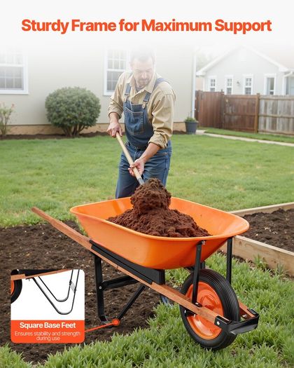 Garden Wheelbarrow Cart 5 Cu Ft One Wheel