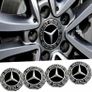 (x 2 Sets)  Mercedes Centre Caps (Black) FREE POST Image 2