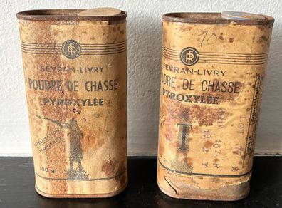 2 x Vintage Shotgun Powder Tins