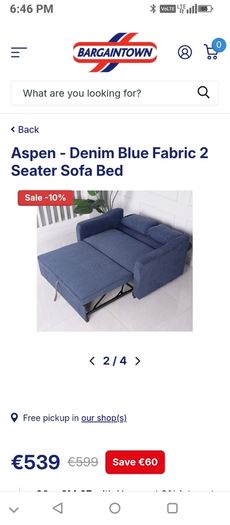 blue sofa bed