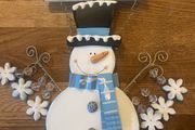Hanging Wooden Snowman Welcome Sign