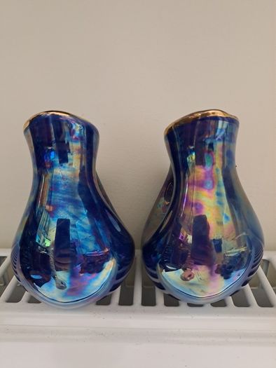 Blue / purple lustre ware Vases