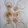 Set of 6 Vintage Amber Bubble Stem Champagne Glass Flutes 18.5cm Image 3