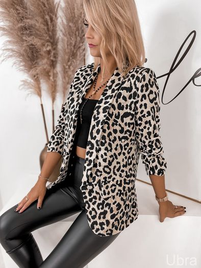 Bright leopard print blazer