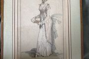 19 th Century original Fashion Plate framed