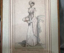 19 th Century original Fashion Plate framed