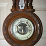 Vintage Barometer Thermometer Hand Carved Body Collectable 1950 Weather Checker L21" Image 4