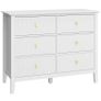 6 Drawer Chest of Drawers for Bedroom, Living Room, Hallway, Closet, White Image 2
