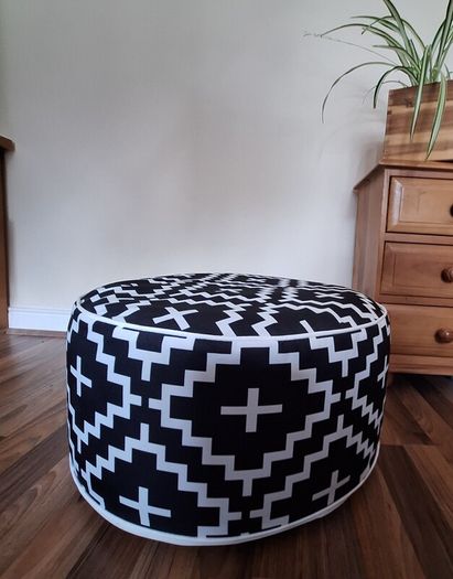 Stylish Geometric Pouffe Footstool or Extra Seat