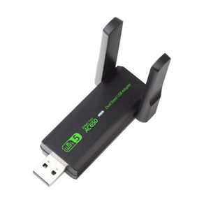Dual Band USB wifi 650Mbps Adapter 2.4GHz 5GHz WiFi with 2 Antenna PC Mini Computer 600Mbps Network Card Receiver