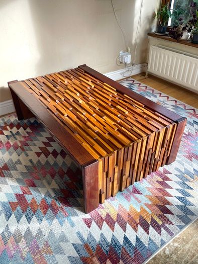 Vintage 70s Percival Lafer Coffee Table, Brazil, Exotic Wood