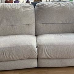 DFS 3 Seater Sofa Manual Recliner Silver