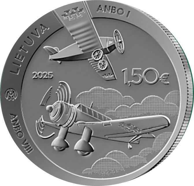Lithuania 1.5 Euro Commemorative Coin 2025 - ANBO Aircraft - 100 Years. Ucirculated.
