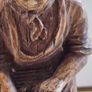 Vintage French Hand Wood Carving Figurine Of A Lady Hand Washing Cloth Image 3