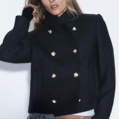 Zara high neck wool blend jacket