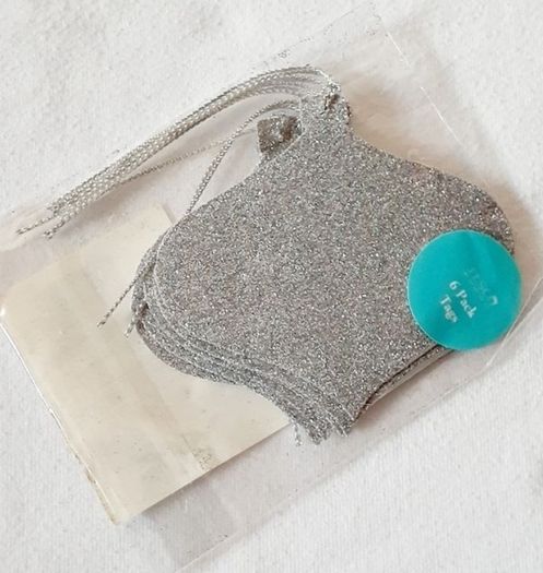 Gift Tag - Silver & Glittery (pack of 6)