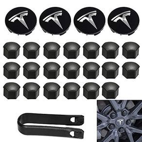 Tesla centre caps + nut covers (FREE POST)