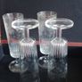 Vintage Etched Glass with Silvered Collar Champagne Flutes x 4 Image 4