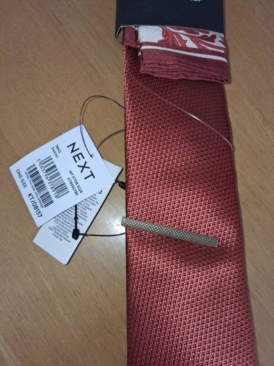 x3 Bundle - Brand New Next Rust Red Tie & Pocket Square Set - RRP - 22.50