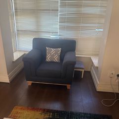 Large navy armchair