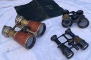 3 X Expandable Early 20th Century Telescopic Opera Binoculars