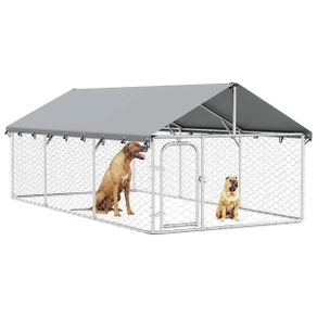 Outdoor Dog Kennel with Roof 400x200x150 cm