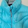 Nike fleece puffer vest Size large girls 26" long turquoise in excellent condition Image 3