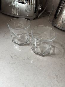 IKEA PLANERA geometrical shaped glasses x2
