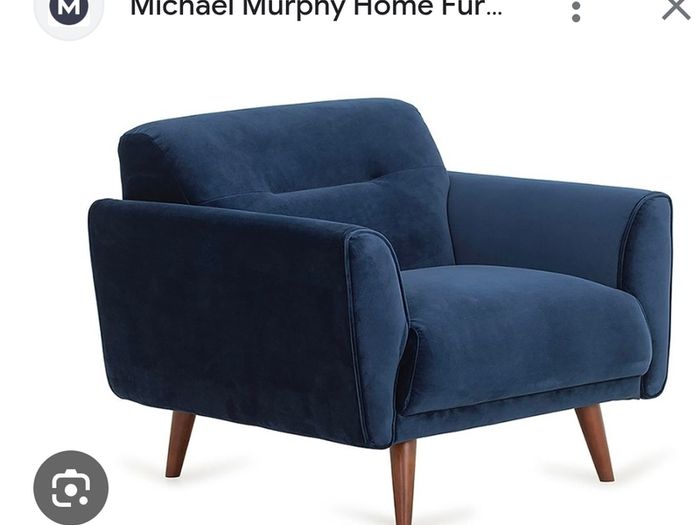 Navy Velvet Large Armchair