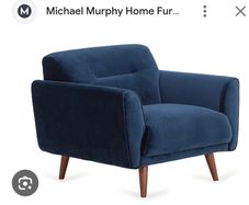 Navy Velvet Large Armchair