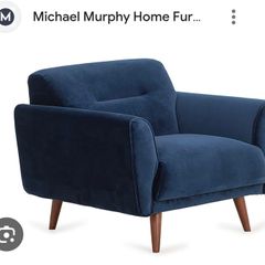 Navy Velvet Large Armchair