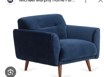 Navy Velvet Large Armchair