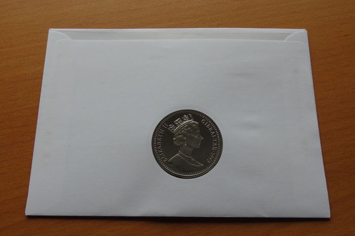 Collie Sheep Dog Gibraltar 1 Royal 1995 stamp coin cover. Rare