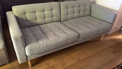 IKEA LANDSKRONA 3 Seater Sofa  Light Green  Wooden Legs