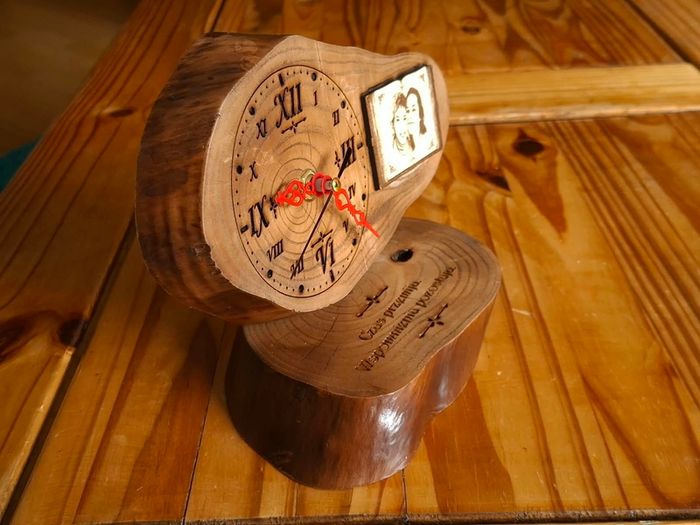 Handcrafted Personalised Wooden Clock  Unique Memory Gift