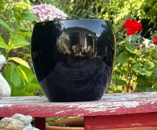 Large Glossy Black Ceramic Planter Plant Pot