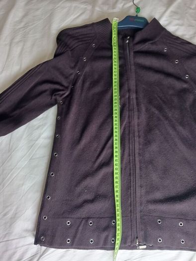 Yuka Dark Brown Cardigan with  Metal Eyelet Detail    Size 14