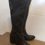 RRP 160 Eur French Design Real Leather Ladies Tall boots noir black perforated Fugitive new boxed size 5 LAST PAIR LEFT Image 3