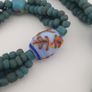 Antique Venetian African Style Skunk & African Turqouise Color Glass Beads Necklace Image 10