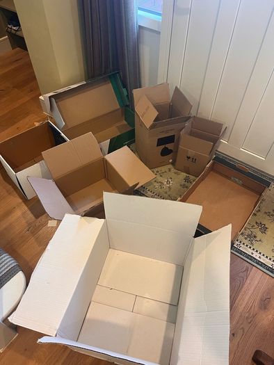 Cardboard storage boxes