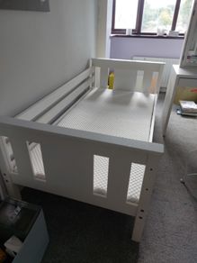 Single bedroom set. Including bed, desk / dressing table with chair,  bedside locker / mirrored cabinet