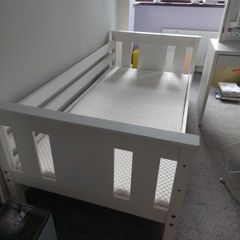 Single bedroom set. Including bed, desk / dressing table with chair,  bedside locker / mirrored cabinet