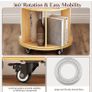 5-Tier Rotating Bookshelf Bookcase (Wooden) 360-Degree Spinning Shelf, White, Space-Saving Storage Organizer for Books,Toys, Crafts Image 4